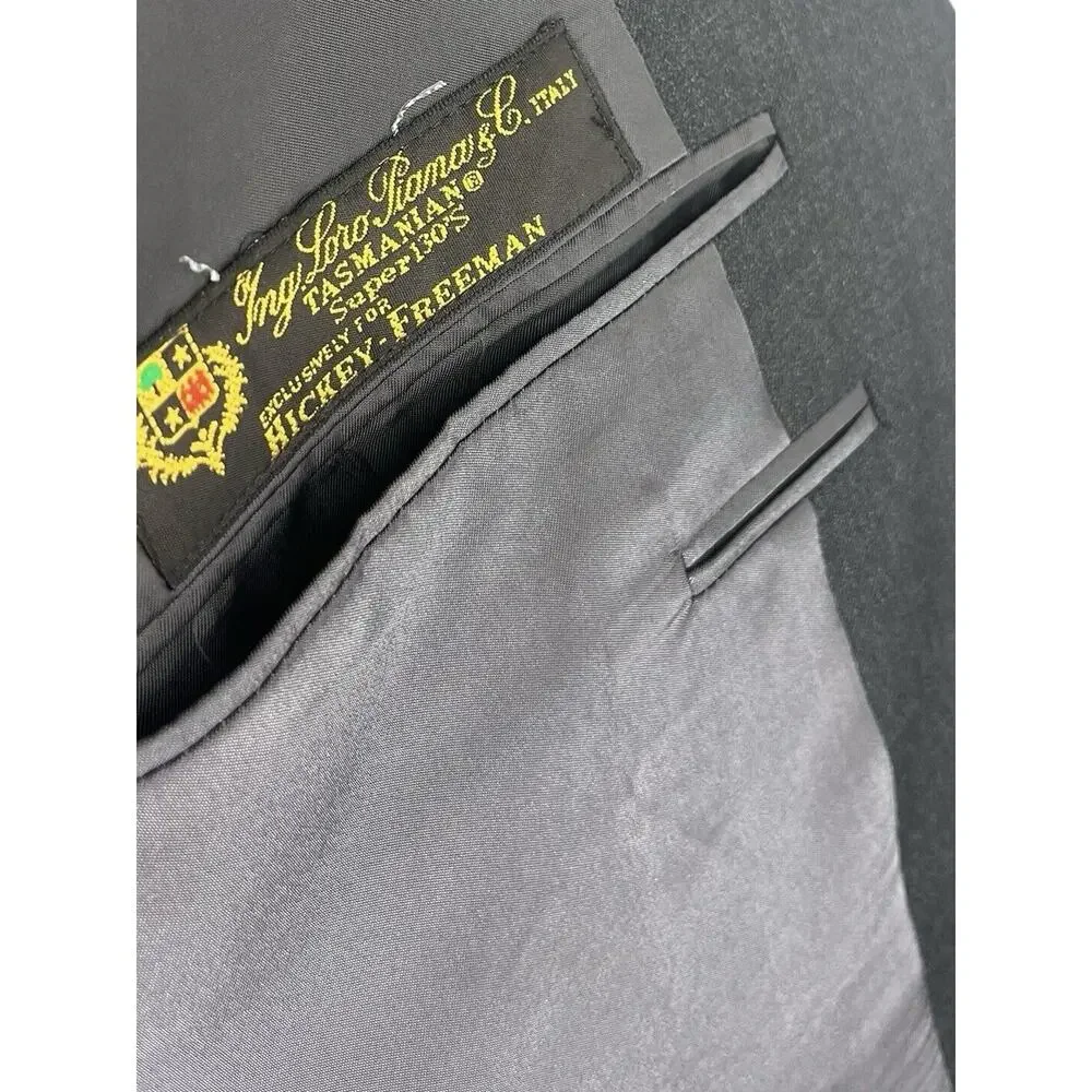 Hickey Freeman Blazer 46R Dark Gray Wool Men’s Loro Piana Italy Old Money